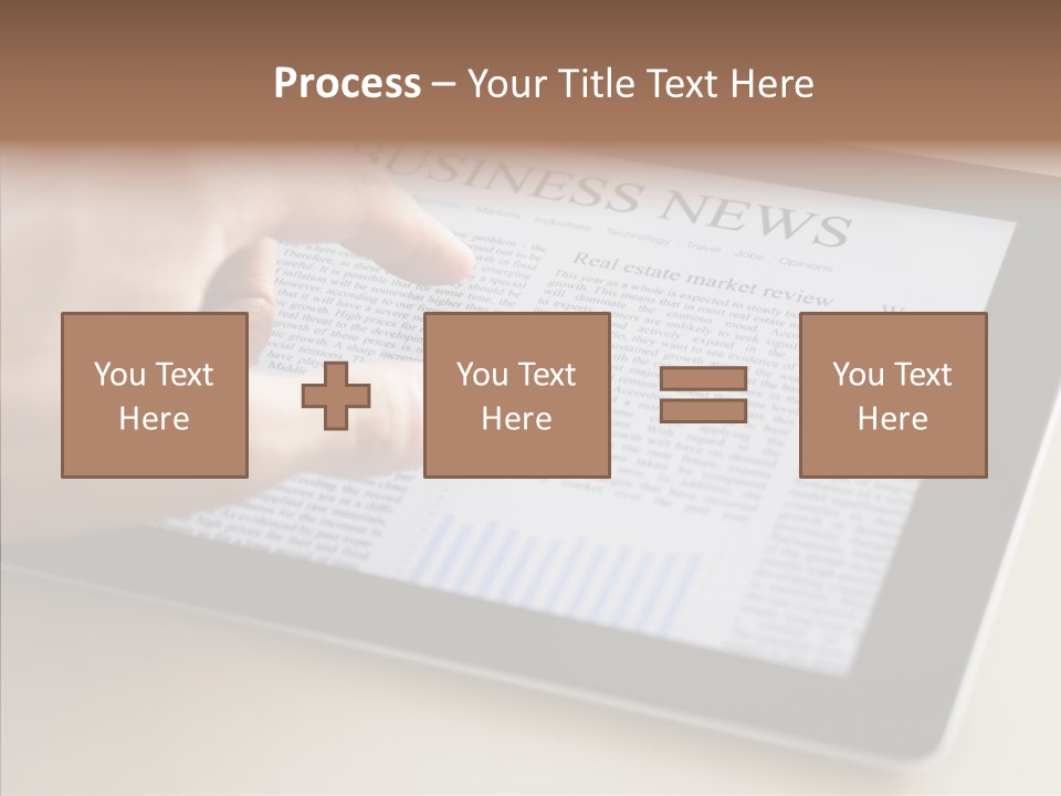 Digital Tablet Flat Screen Pointing PowerPoint Template