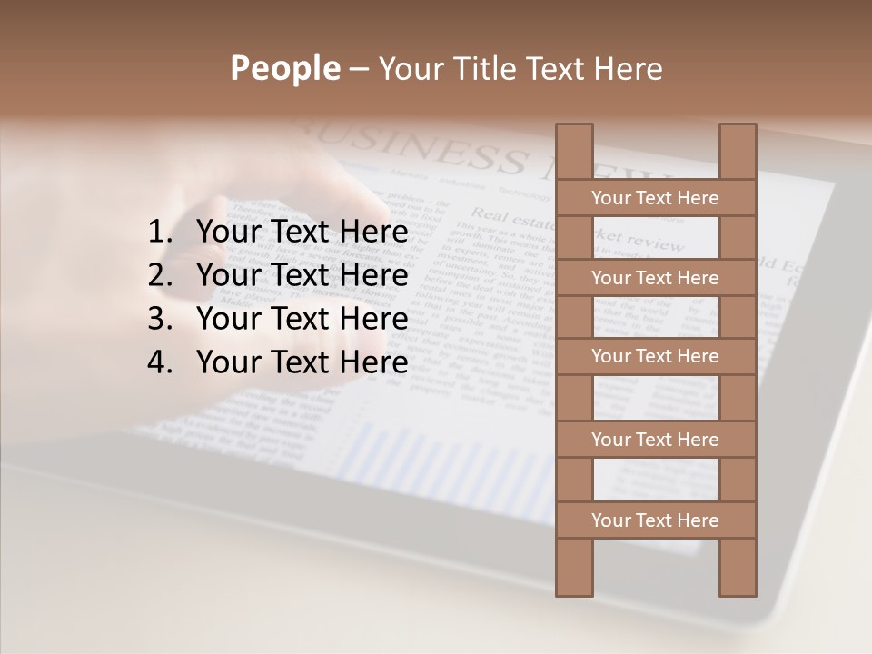 Digital Tablet Flat Screen Pointing PowerPoint Template