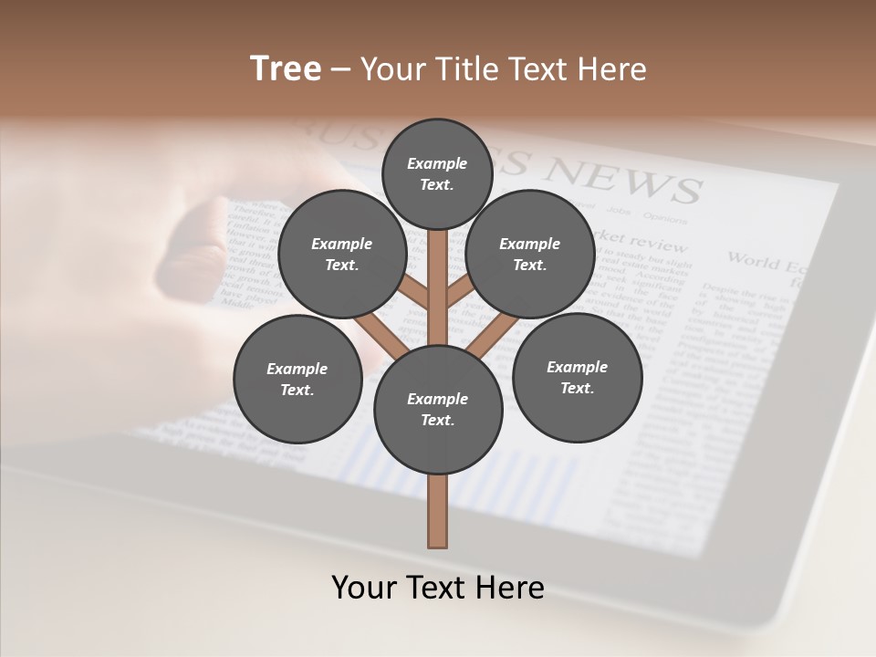 Digital Tablet Flat Screen Pointing PowerPoint Template