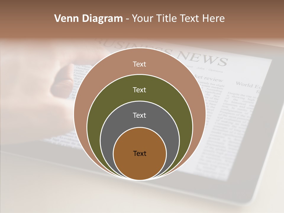 Digital Tablet Flat Screen Pointing PowerPoint Template