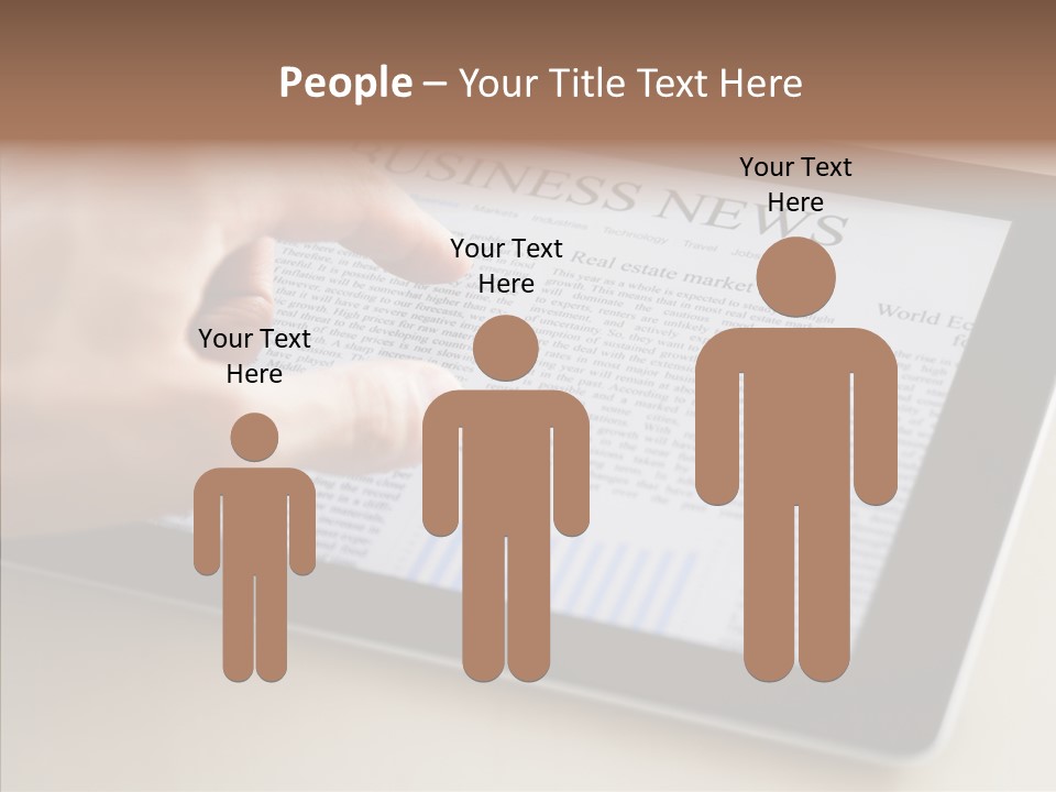 Digital Tablet Flat Screen Pointing PowerPoint Template