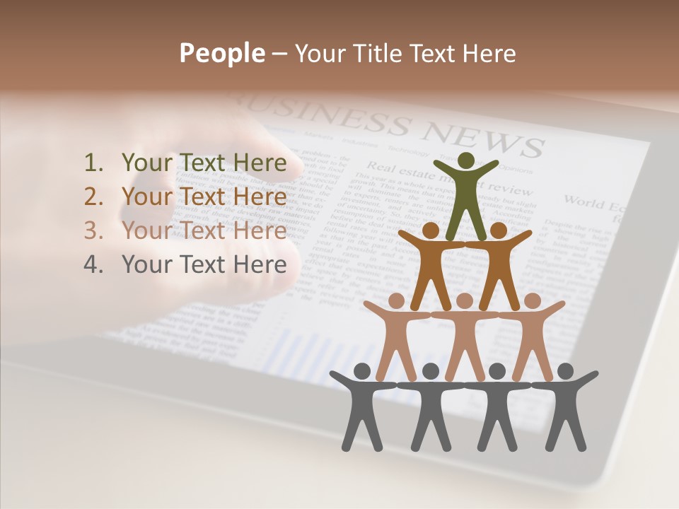 Digital Tablet Flat Screen Pointing PowerPoint Template