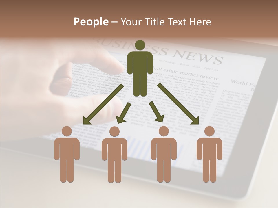 Digital Tablet Flat Screen Pointing PowerPoint Template