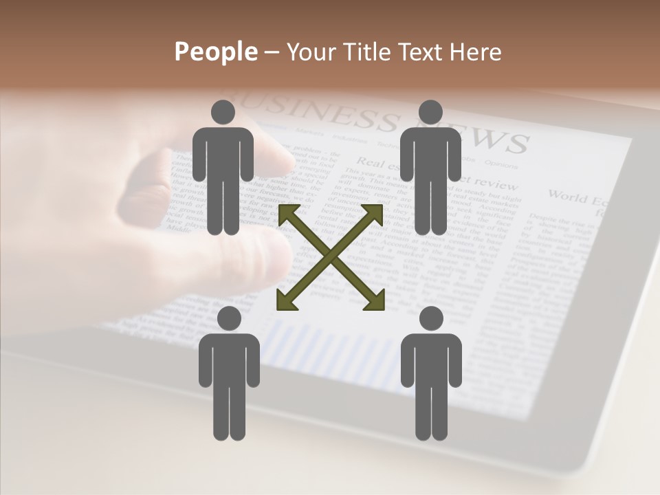 Digital Tablet Flat Screen Pointing PowerPoint Template