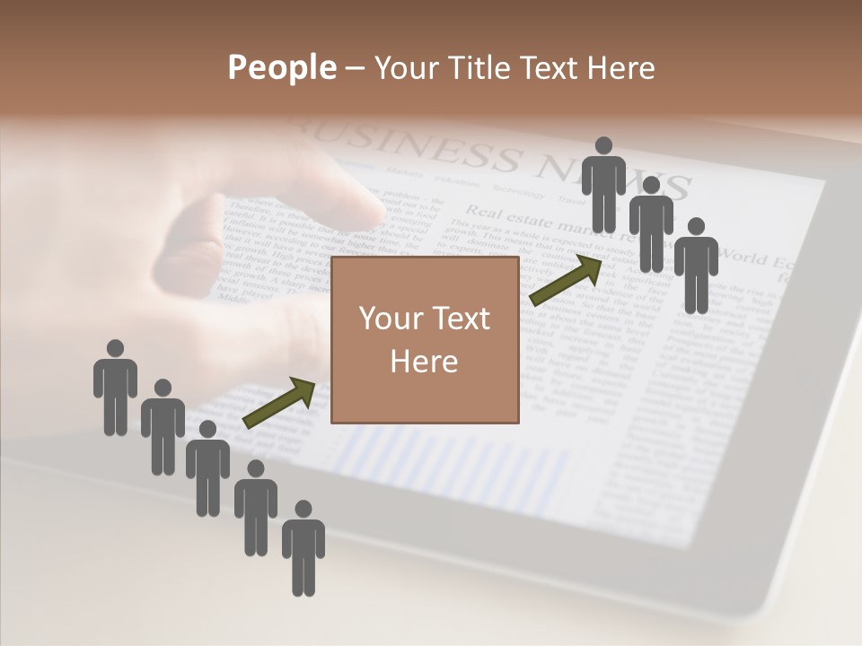 Digital Tablet Flat Screen Pointing PowerPoint Template