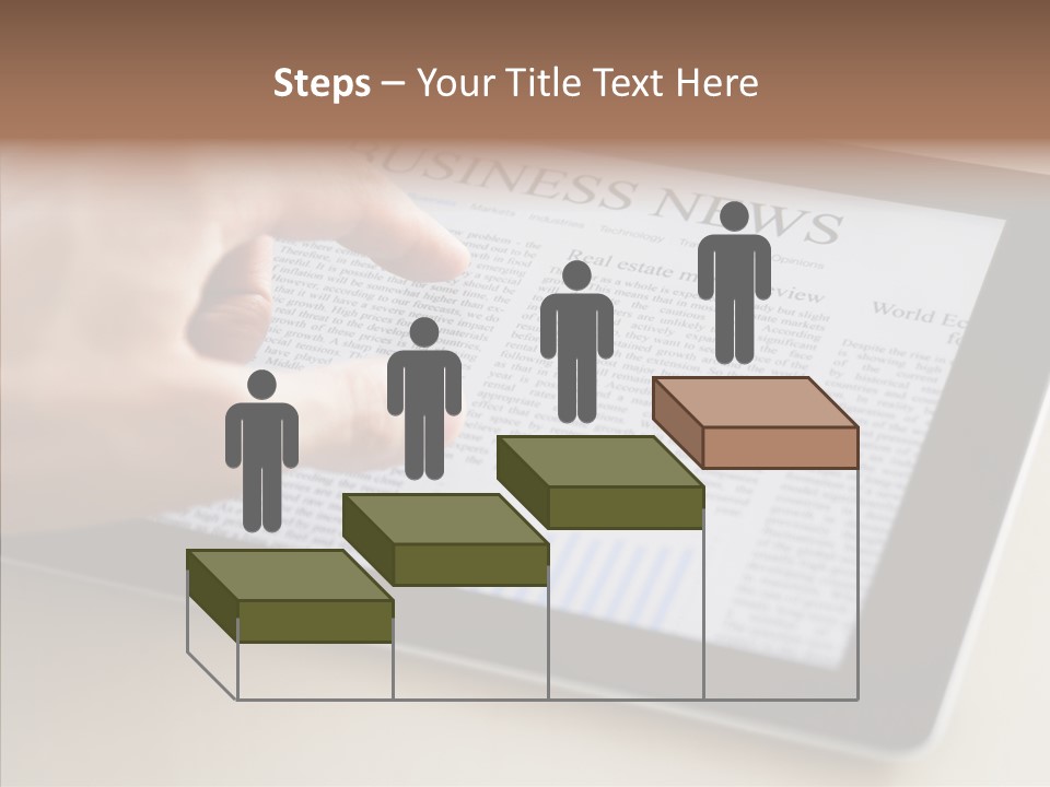 Digital Tablet Flat Screen Pointing PowerPoint Template