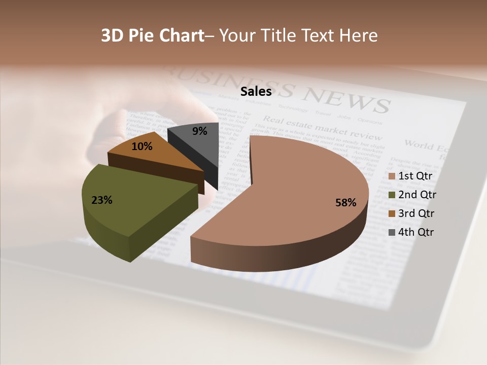 Digital Tablet Flat Screen Pointing PowerPoint Template
