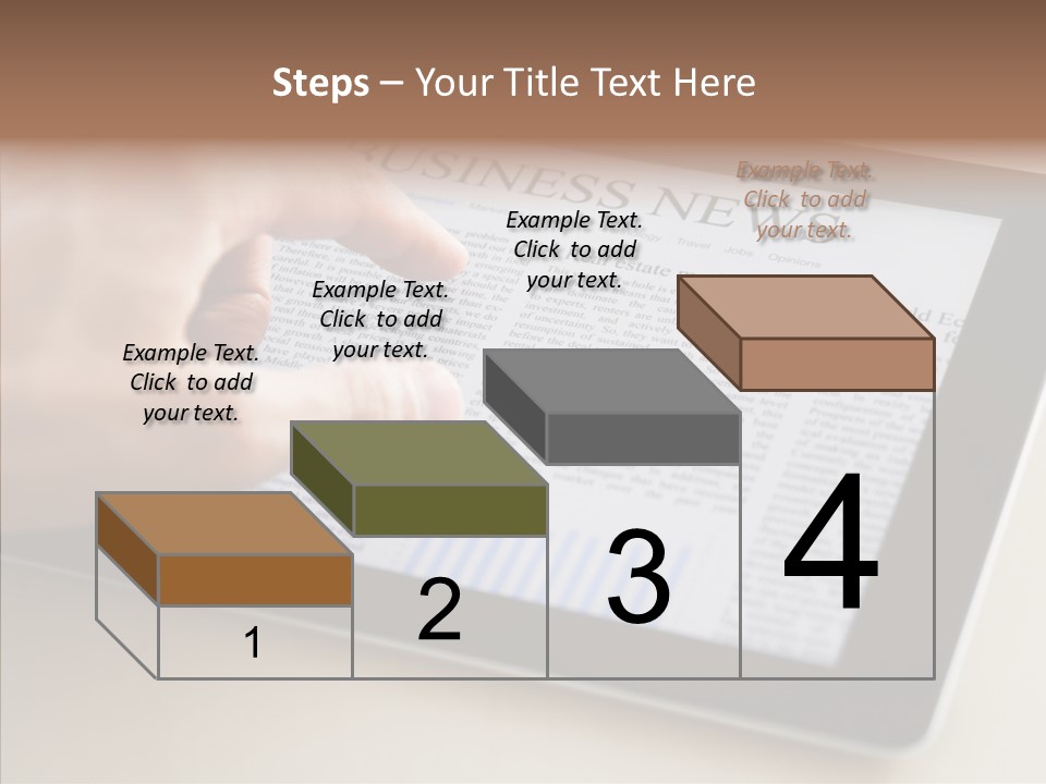 Digital Tablet Flat Screen Pointing PowerPoint Template