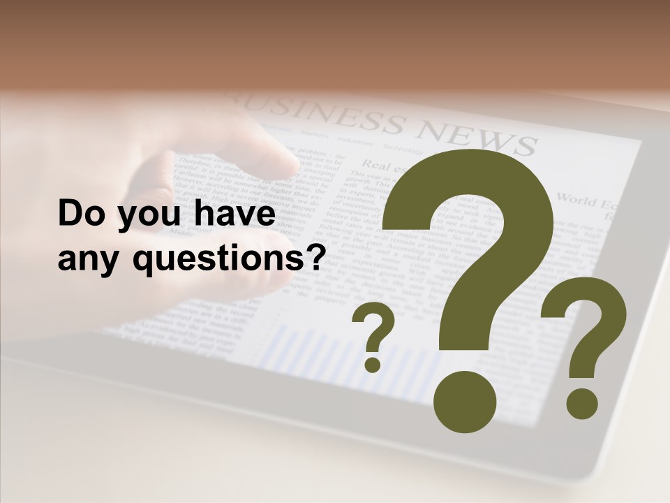 Digital Tablet Flat Screen Pointing PowerPoint Template