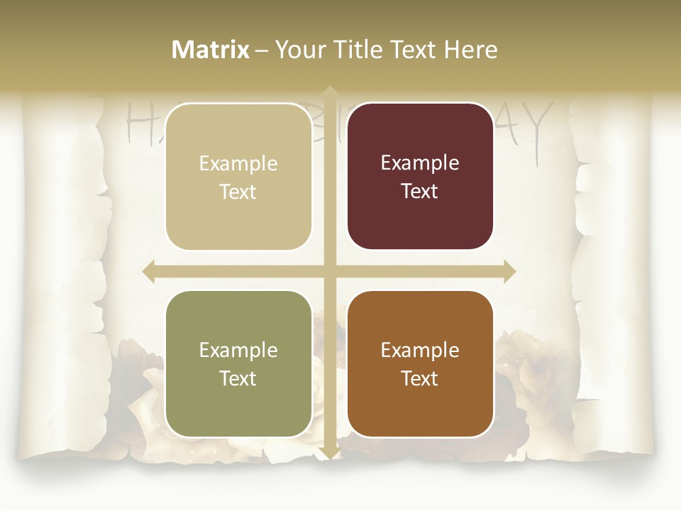 Notiz Blumenstrau Pergament PowerPoint Template