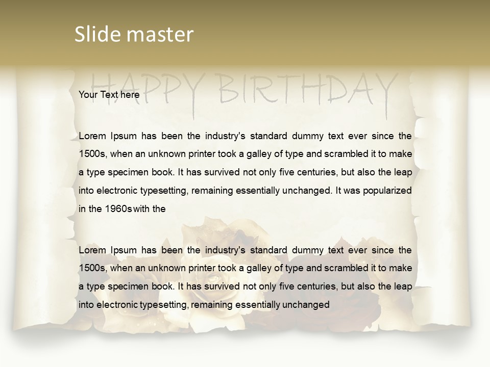 Notiz Blumenstrau Pergament PowerPoint Template