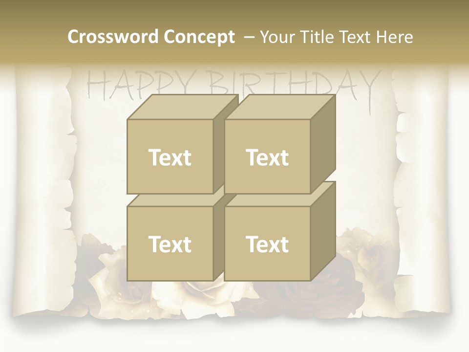 Notiz Blumenstrau Pergament PowerPoint Template