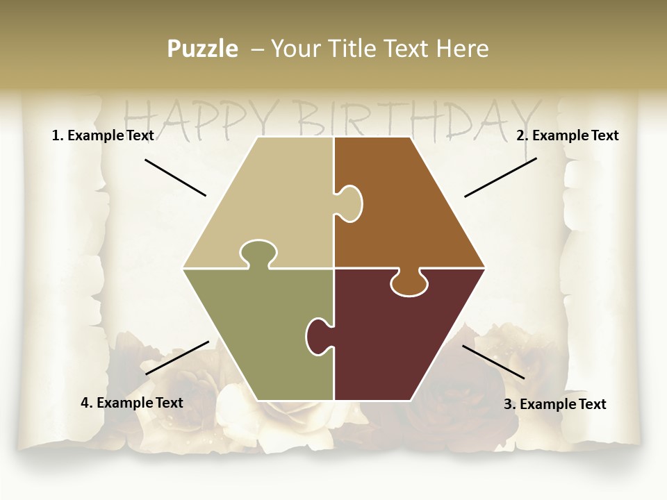 Notiz Blumenstrau Pergament PowerPoint Template