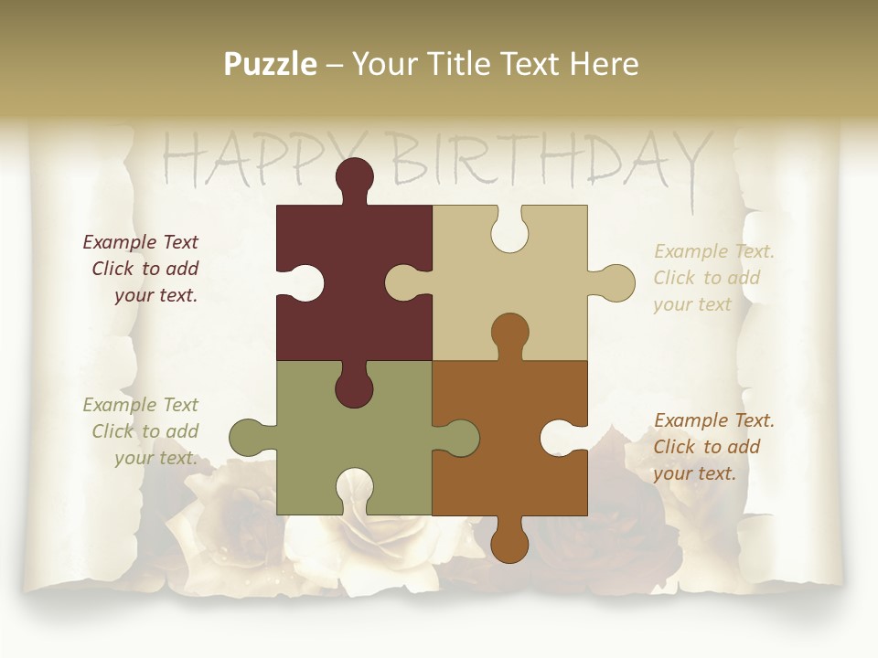 Notiz Blumenstrau Pergament PowerPoint Template