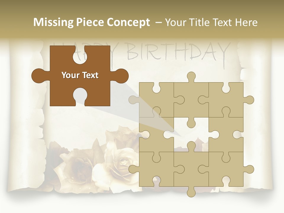 Notiz Blumenstrau Pergament PowerPoint Template