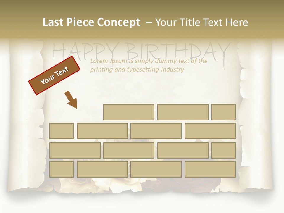 Notiz Blumenstrau Pergament PowerPoint Template
