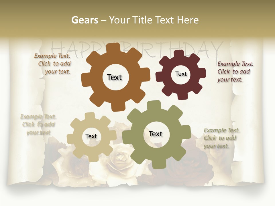 Notiz Blumenstrau Pergament PowerPoint Template