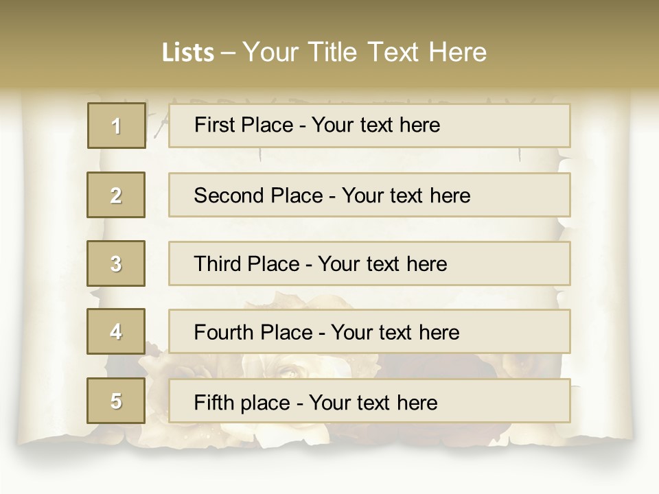 Notiz Blumenstrau Pergament PowerPoint Template