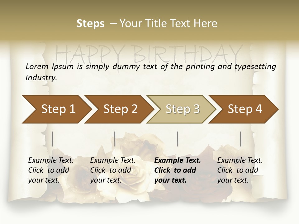Notiz Blumenstrau Pergament PowerPoint Template