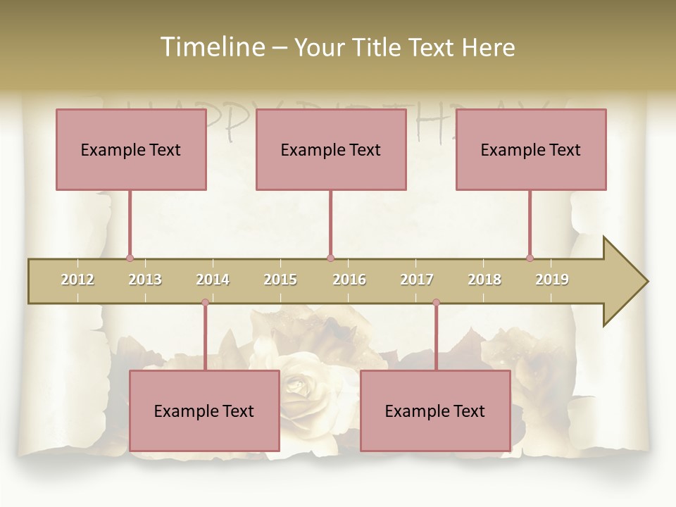 Notiz Blumenstrau Pergament PowerPoint Template