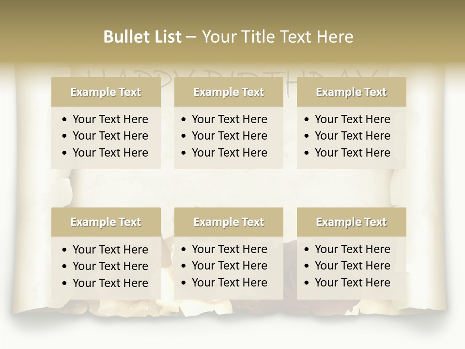 Notiz Blumenstrau Pergament PowerPoint Template