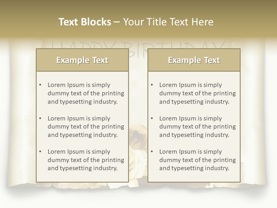 Notiz Blumenstrau Pergament PowerPoint Template
