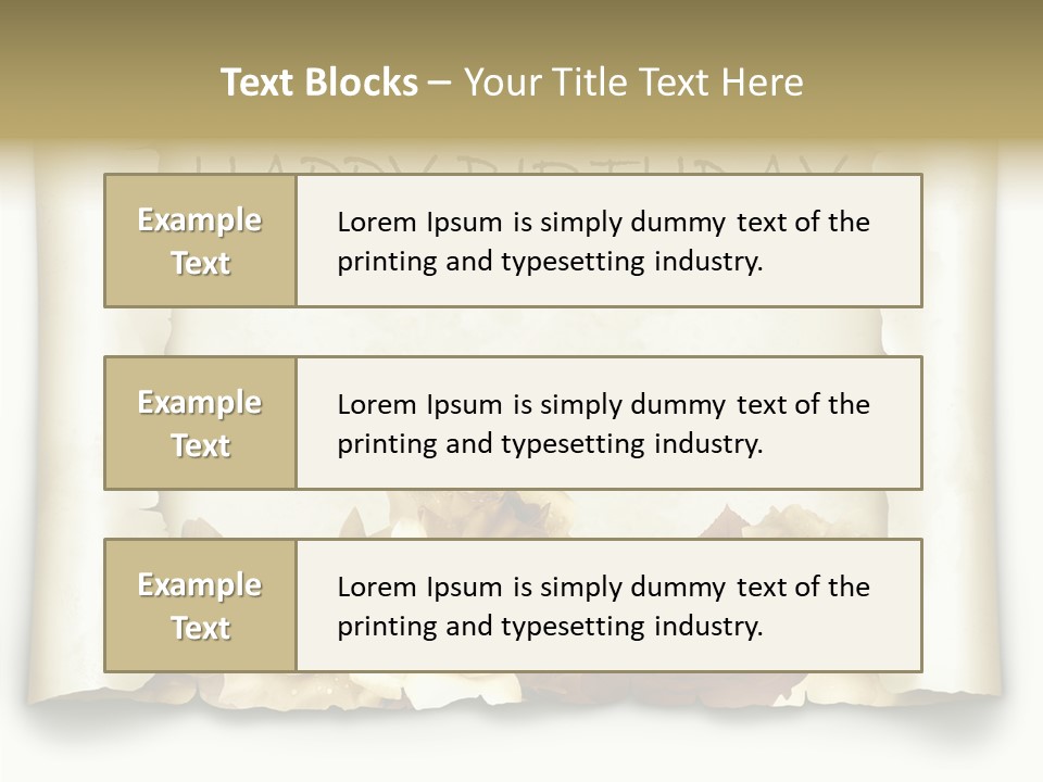 Notiz Blumenstrau Pergament PowerPoint Template