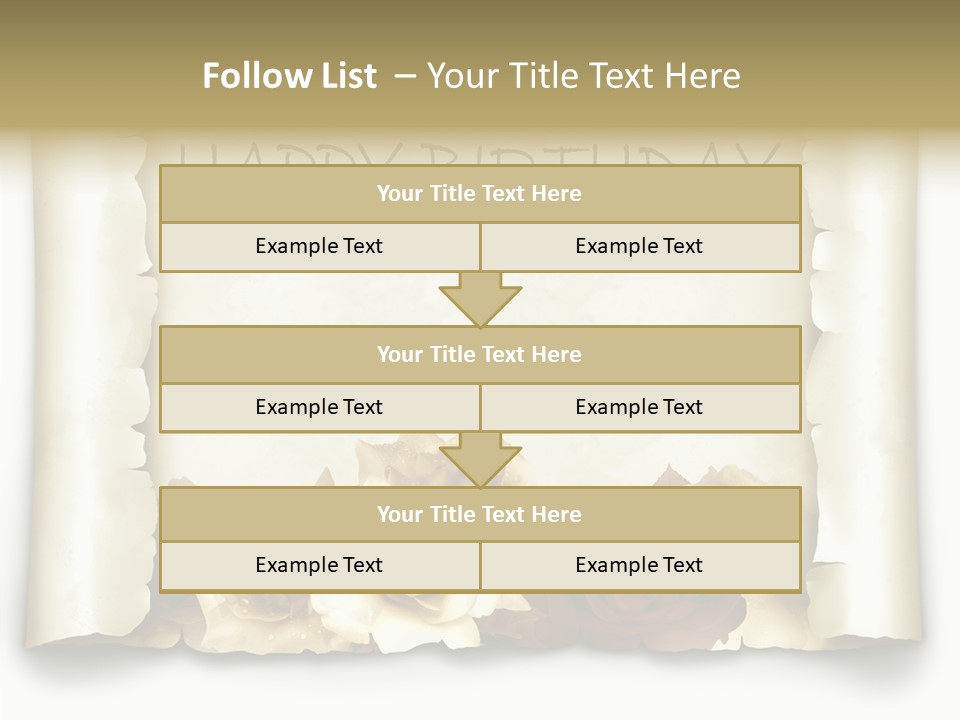 Notiz Blumenstrau Pergament PowerPoint Template