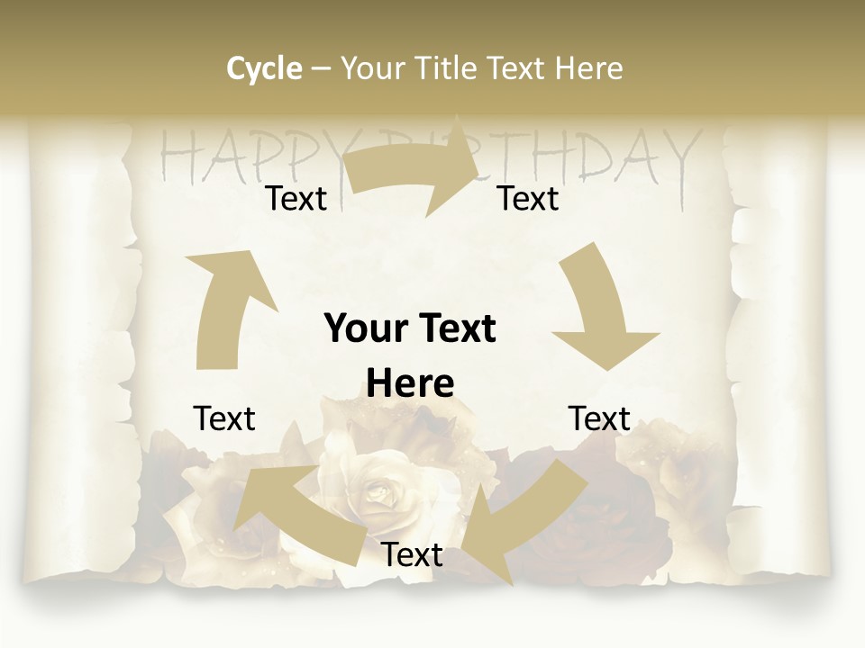 Notiz Blumenstrau Pergament PowerPoint Template
