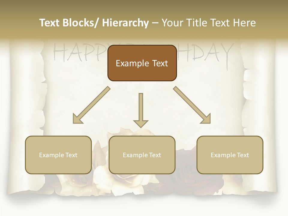 Notiz Blumenstrau Pergament PowerPoint Template