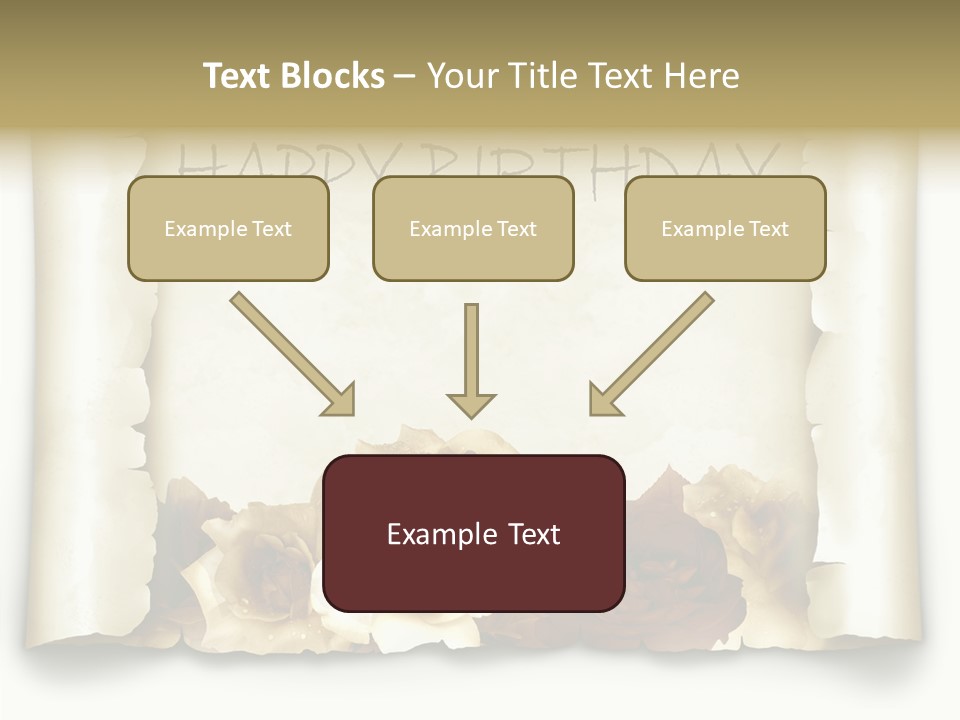 Notiz Blumenstrau Pergament PowerPoint Template