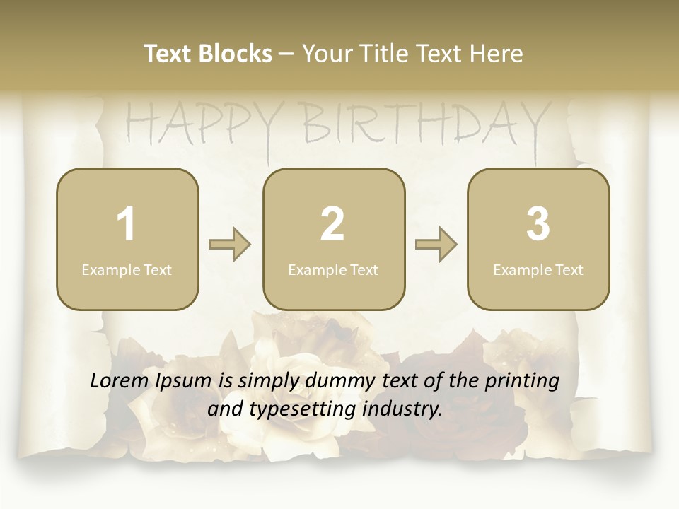 Notiz Blumenstrau Pergament PowerPoint Template