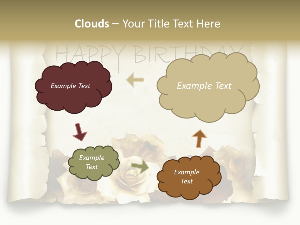 Notiz Blumenstrau Pergament PowerPoint Template