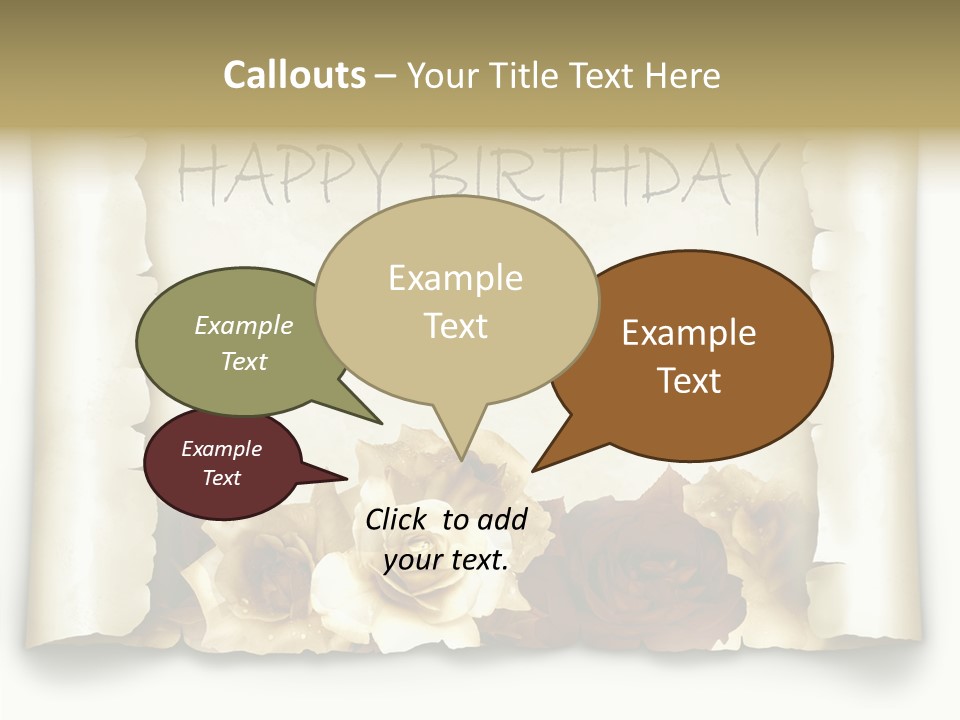 Notiz Blumenstrau Pergament PowerPoint Template