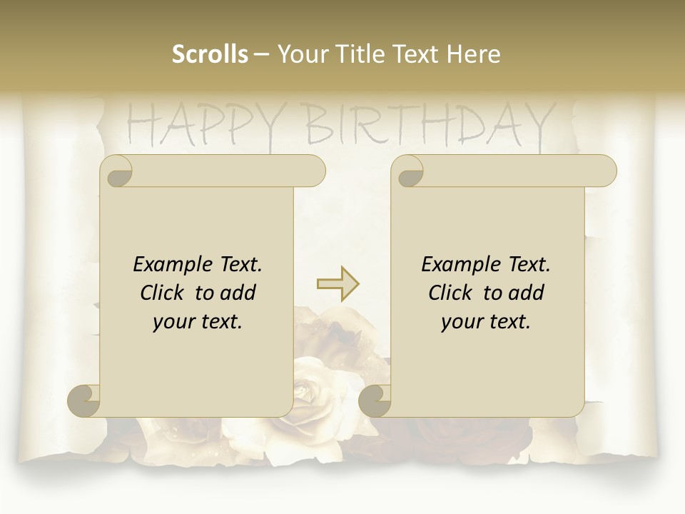 Notiz Blumenstrau Pergament PowerPoint Template