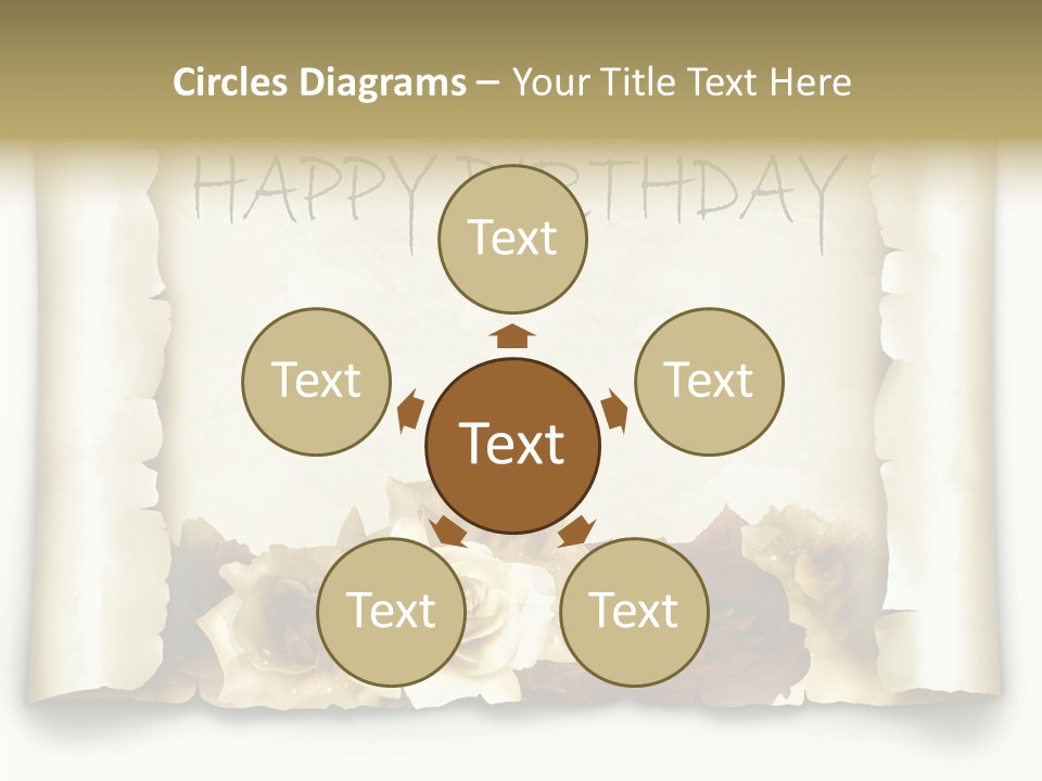 Notiz Blumenstrau Pergament PowerPoint Template