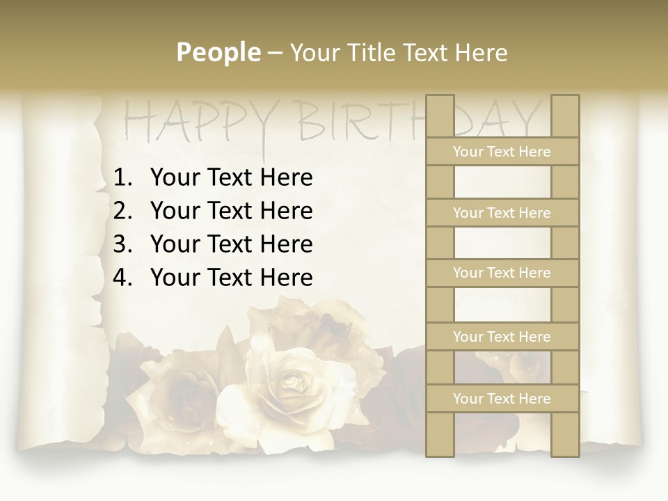 Notiz Blumenstrau Pergament PowerPoint Template