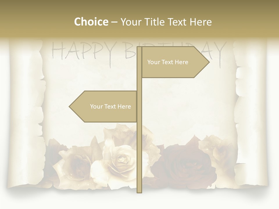 Notiz Blumenstrau Pergament PowerPoint Template