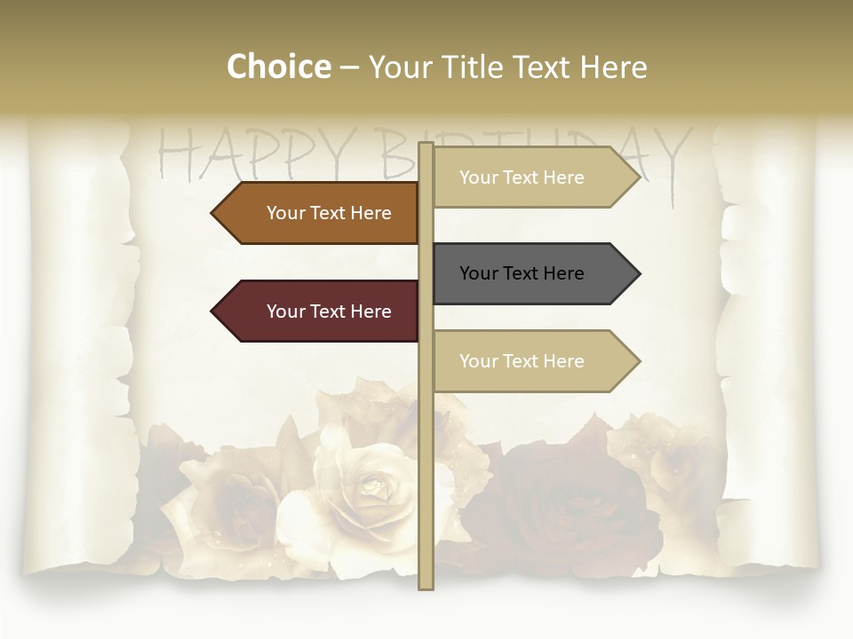 Notiz Blumenstrau Pergament PowerPoint Template