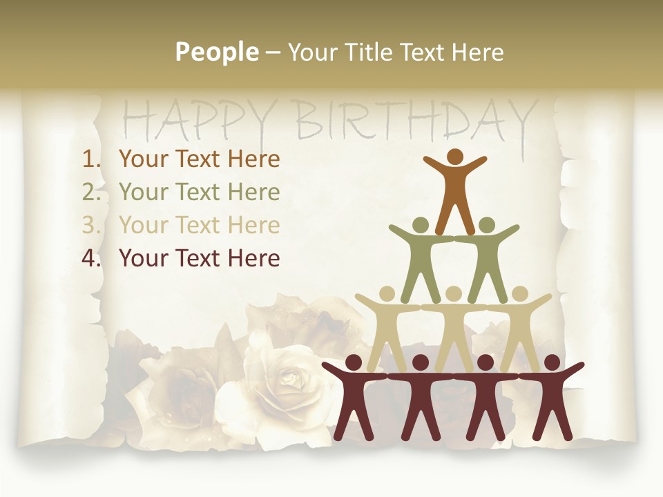 Notiz Blumenstrau Pergament PowerPoint Template