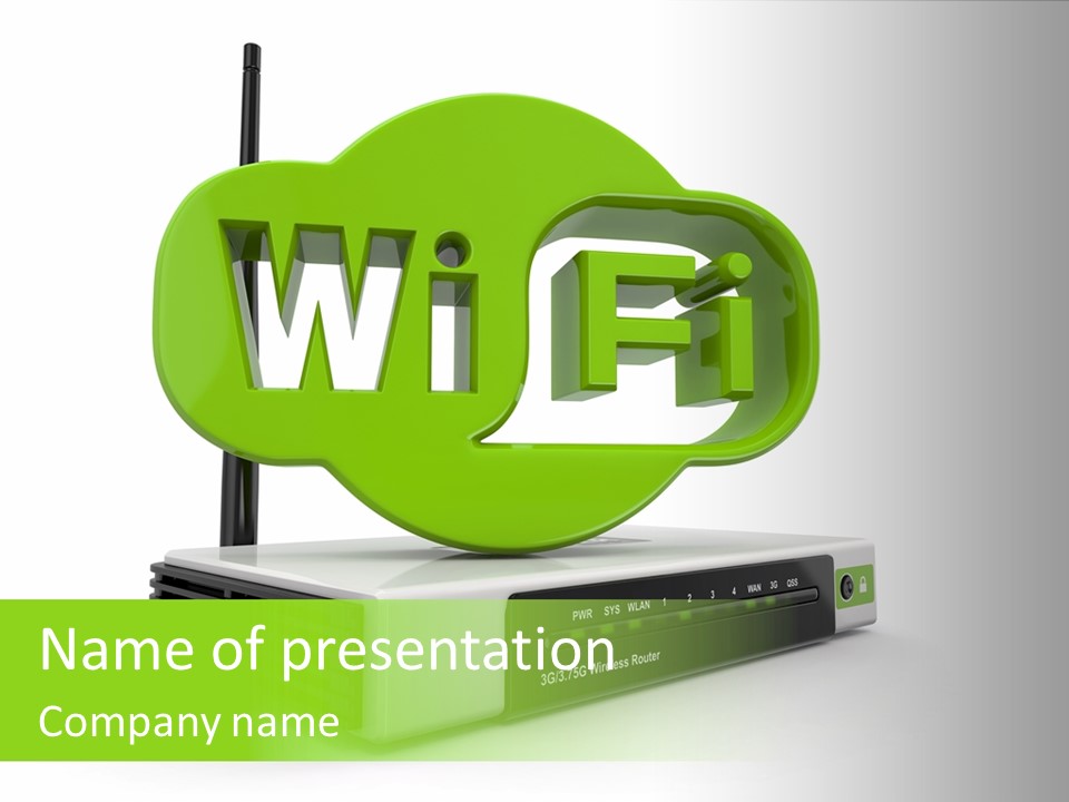 Illustration Antenna Wifi PowerPoint Template