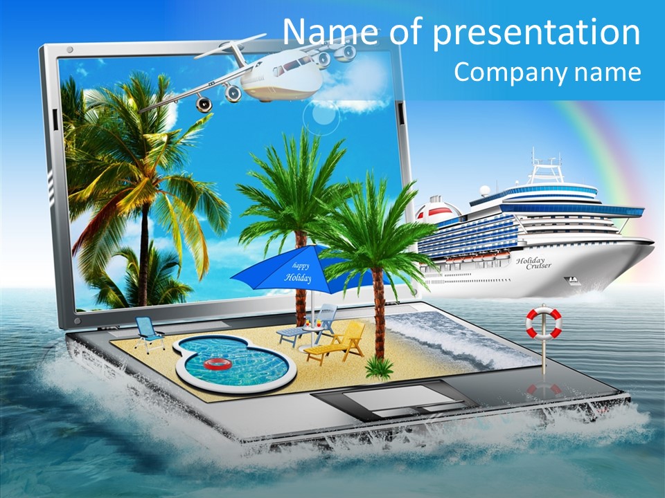 Last Minute Palmen Buchen PowerPoint Template