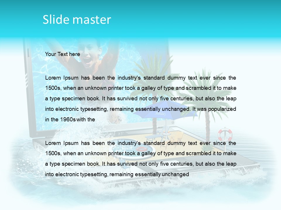 Flugzeug Tropen Buchen PowerPoint Template