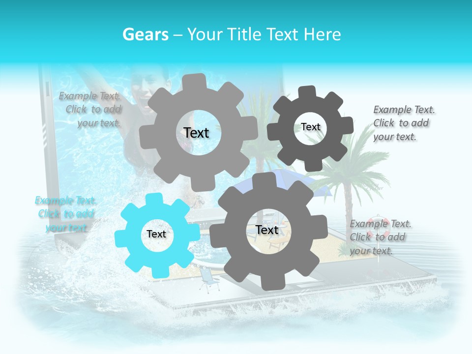 Flugzeug Tropen Buchen PowerPoint Template