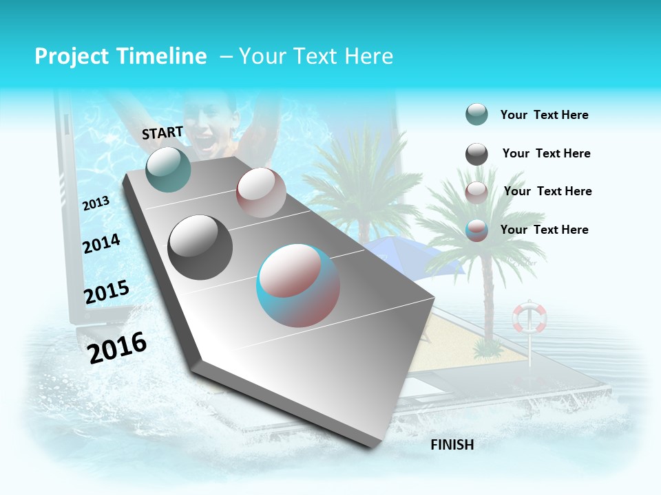 Flugzeug Tropen Buchen PowerPoint Template