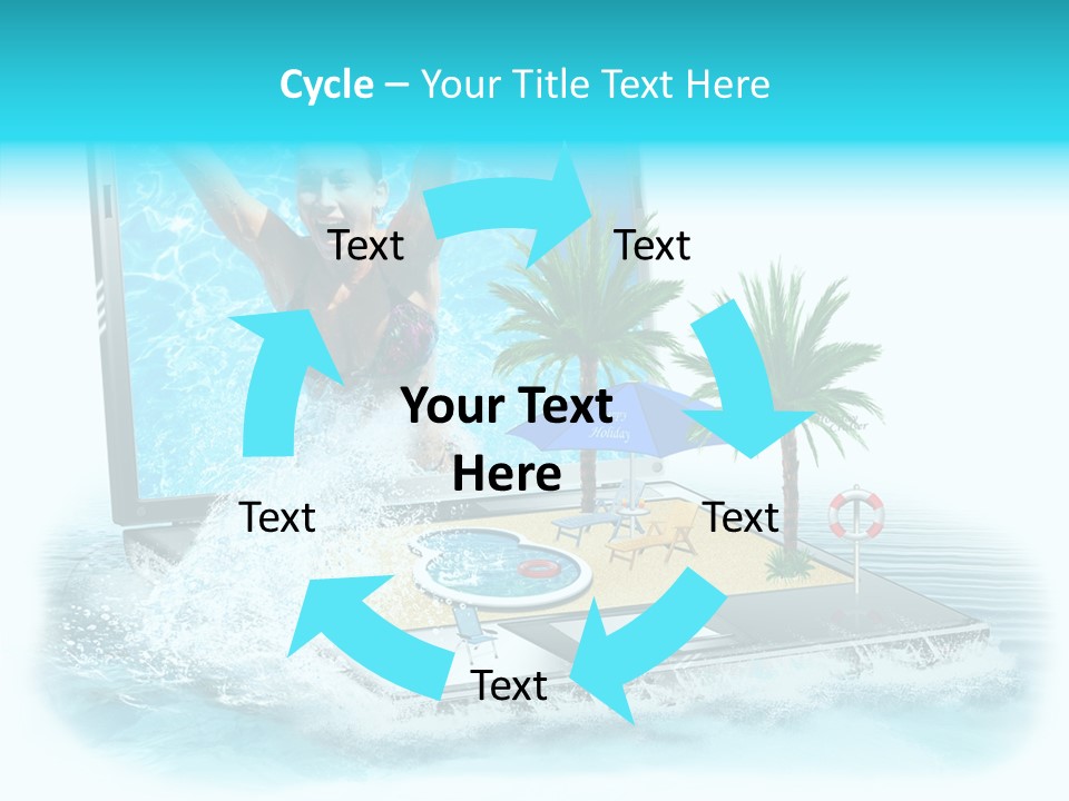 Flugzeug Tropen Buchen PowerPoint Template