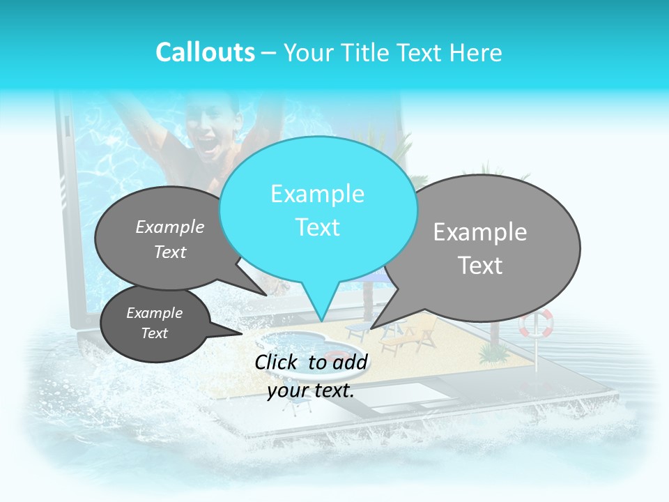 Flugzeug Tropen Buchen PowerPoint Template