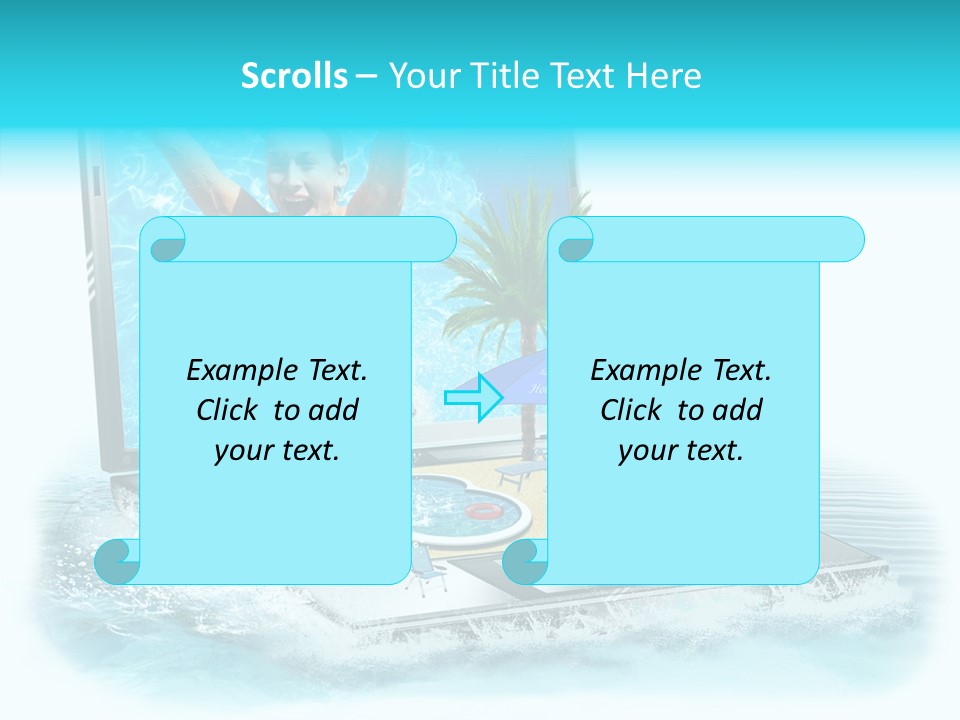 Flugzeug Tropen Buchen PowerPoint Template