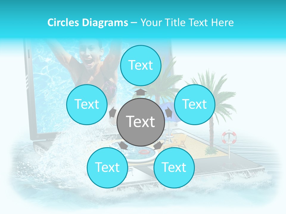 Flugzeug Tropen Buchen PowerPoint Template