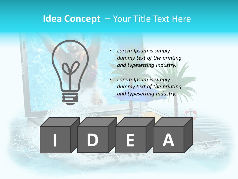 Flugzeug Tropen Buchen PowerPoint Template